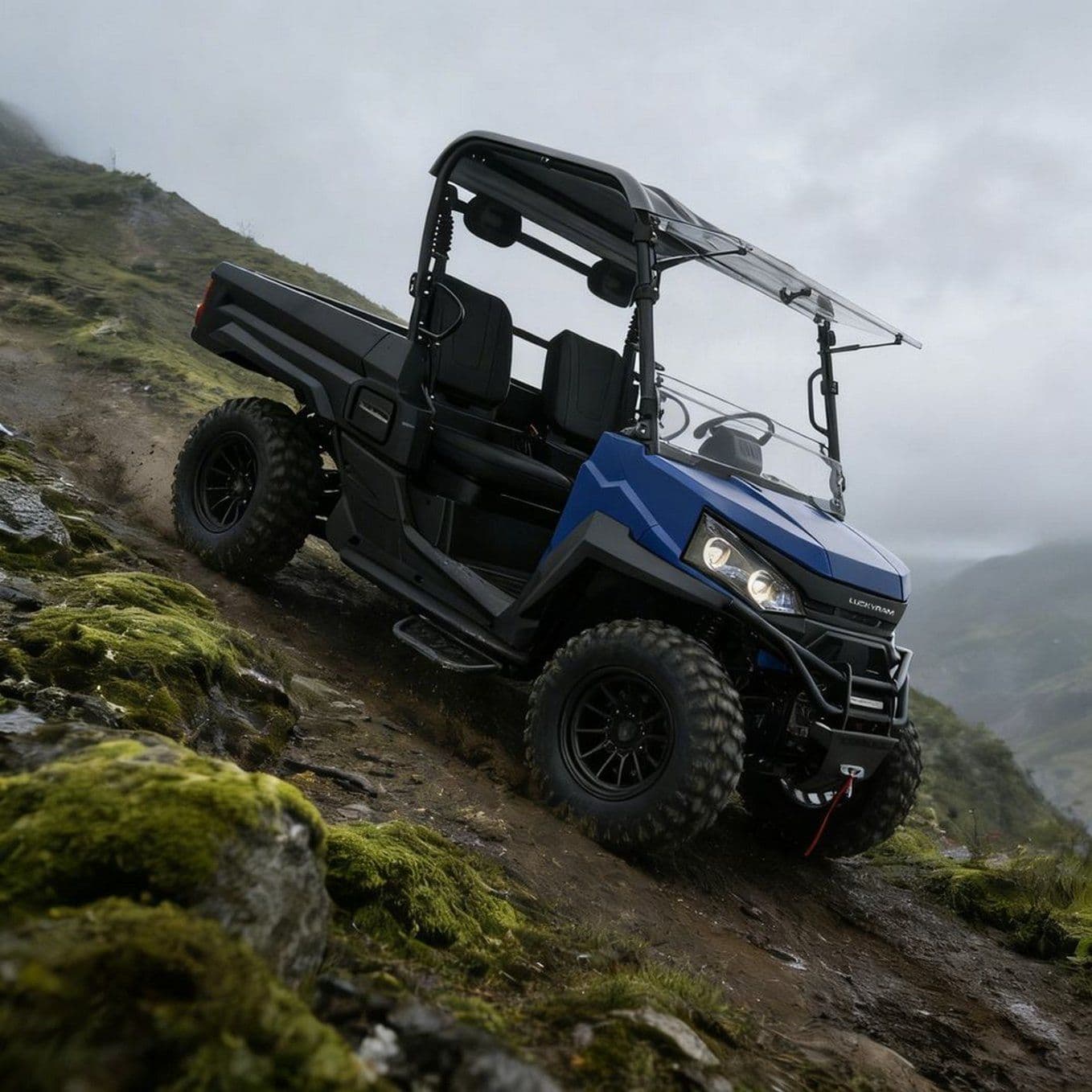 10KW AC मोटर 4WD UTV 73.6V 150Ah 670kg लोडिंग 400mm वेडिंग