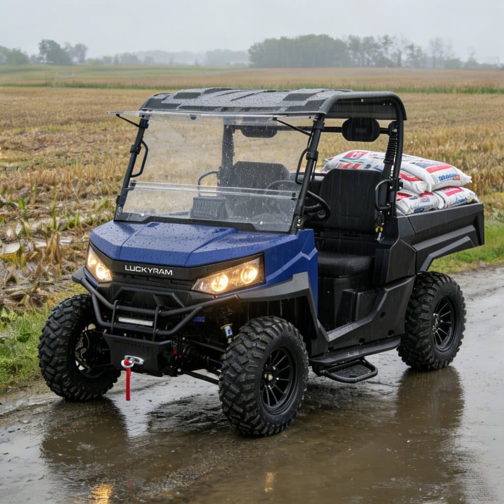 4WD फार्म यूटीवी पीकेई बिना चाबी 80-100 किमी रेंज 14 इंच ऑफ रोड टायर